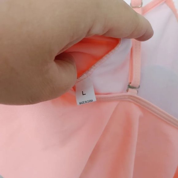 Peachy pink swim top size Large - Picture 6 of 7